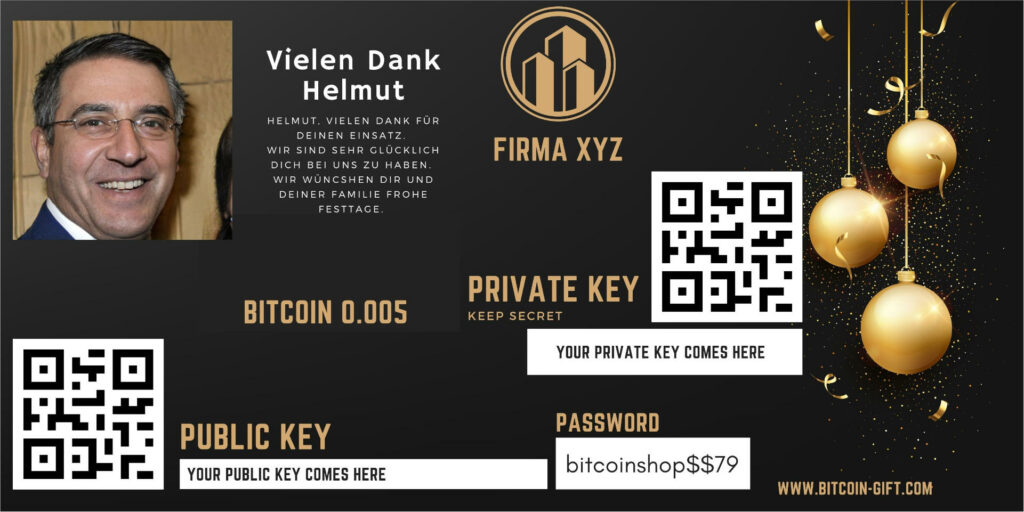 individuelles und persönliches Geschenk bitcoin karte